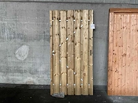 Vuren tuinpoort met metalen frame 195x100 cm