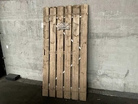 Vuren tuinpoort met metalen frame 195x100 cm - afbeelding 3 van  4