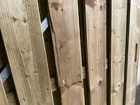 Vuren tuinpoort met metalen frame 195x100 cm - afbeelding 2 van  6