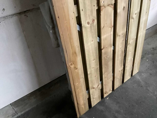 Vuren tuinpoort met metalen frame 195x100 cm - afbeelding 3 van  6