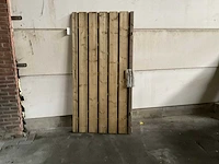 Vuren tuinpoort met metalen frame 195x100 cm - afbeelding 4 van  6