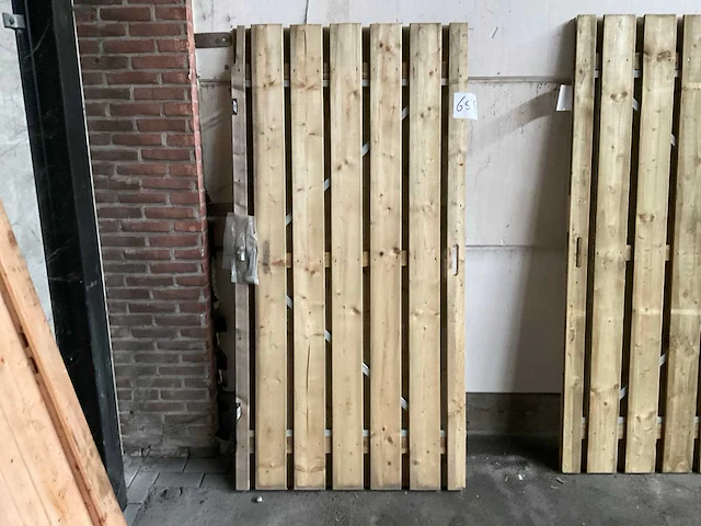 Vuren tuinpoort met metalen frame 195x100 cm - afbeelding 1 van  4