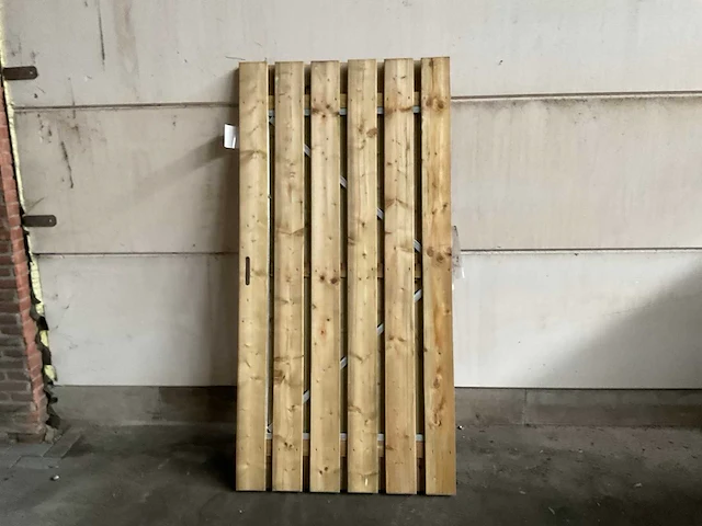 Vuren tuinpoort met metalen frame 195x100 cm - afbeelding 3 van  4