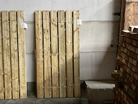 Vuren tuinpoort met metalen frame 195x100 cm