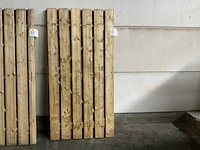 Vuren tuinpoort met metalen frame 195x100 cm