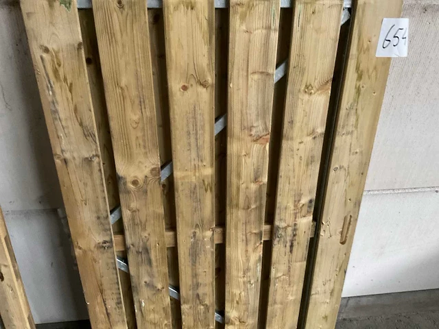 Vuren tuinpoort met metalen frame 195x100 cm - afbeelding 2 van  5