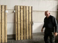 Vuren tuinpoort met metalen frame 195x100 cm - afbeelding 4 van  5