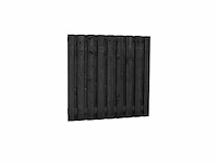 Vuren tuinscherm 17-planks zwart gedompeld 180x180 cm (17x) - afbeelding 1 van  1