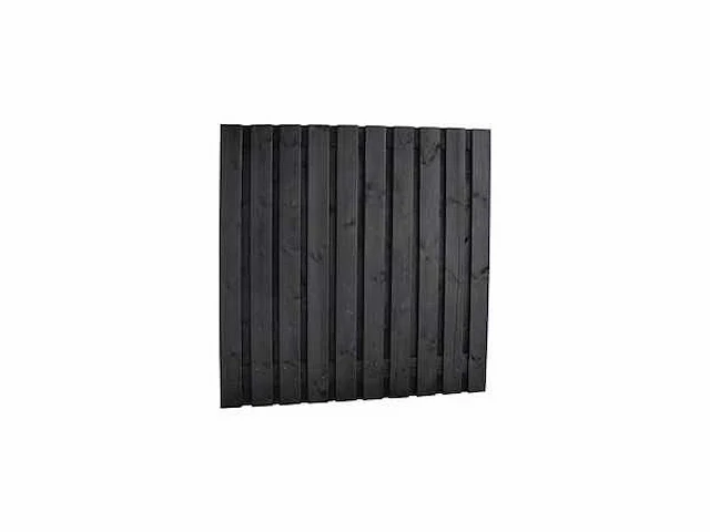 Vuren tuinscherm 19-planks zwart gedompeld 180x180 cm (14x) - afbeelding 1 van  2