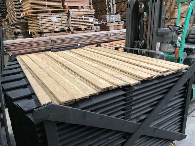 Vuren tuinscherm met toog 15-planks 180x180 cm (22x) - afbeelding 3 van  11