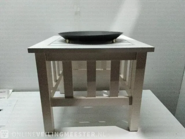 Vuurschaal op tafel wit/zwart - afbeelding 2 van  3