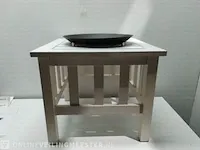 Vuurschaal op tafel wit/zwart - afbeelding 2 van  3