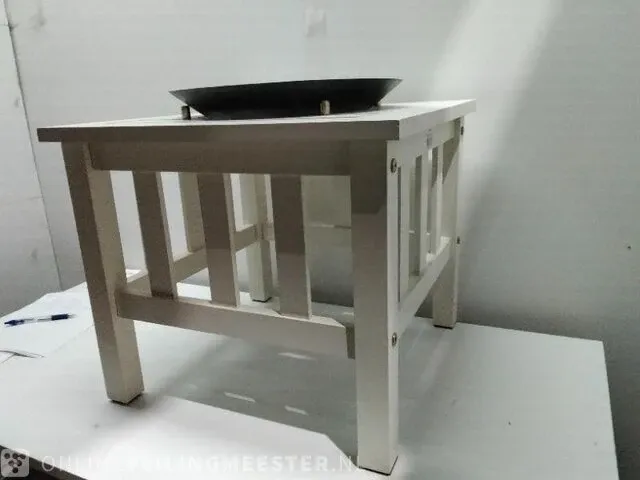 Vuurschaal op tafel wit/zwart - afbeelding 3 van  3