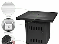 Vuurtafel incl. rooster voor grillen/bbq ultranatura ambiente, cube - afbeelding 3 van  5