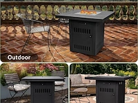 Vuurtafel incl. rooster voor grillen/bbq ultranatura ambiente, cube - afbeelding 4 van  5