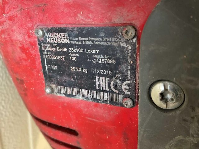 Wacker bh65 breekhamer - afbeelding 3 van  3