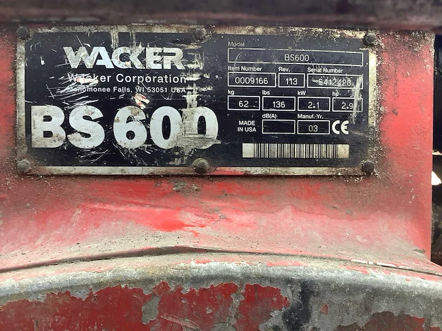 Wacker bs600 trilstamper - afbeelding 5 van  5