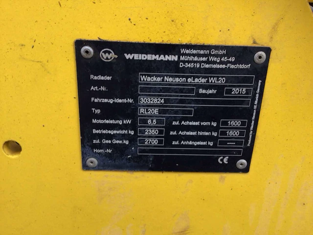 Wacker neuson - wl20e - elektrische shovel - 2015 - afbeelding 10 van  18