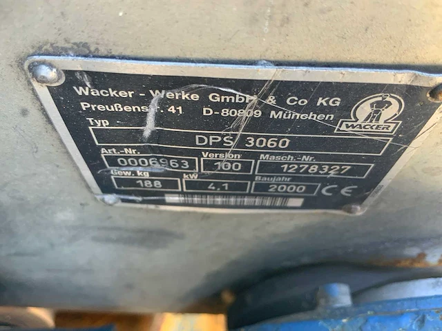 Wacker neuson dps3060 trilplaat - afbeelding 5 van  6