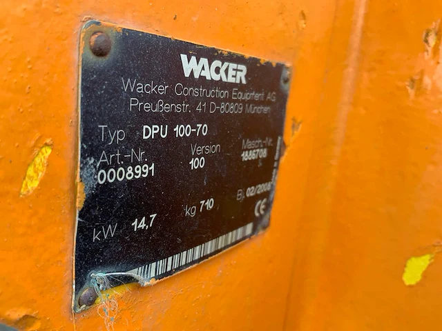 Wacker neuson dpu 100-70 trilplaat - afbeelding 5 van  6