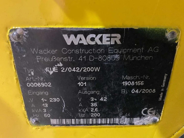 Wacker neuson/laier fue 2/042/200w trilnaald met omvormer - afbeelding 5 van  5