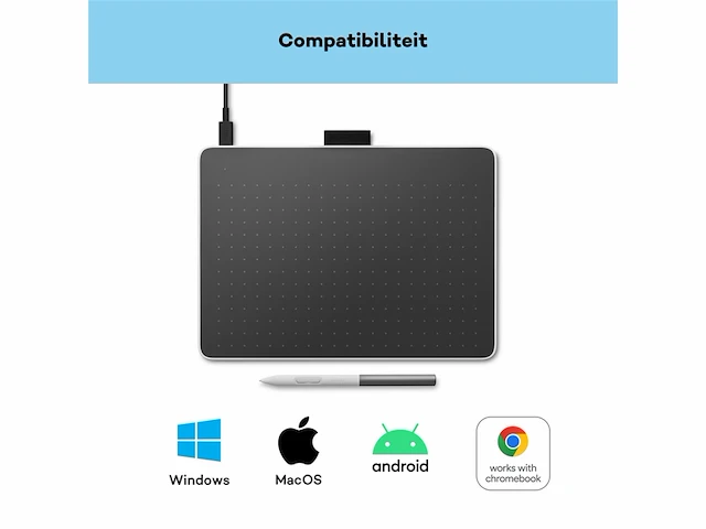 Wacom one s grafischetablet zwartwit 152 x 95 mm usb - afbeelding 3 van  4