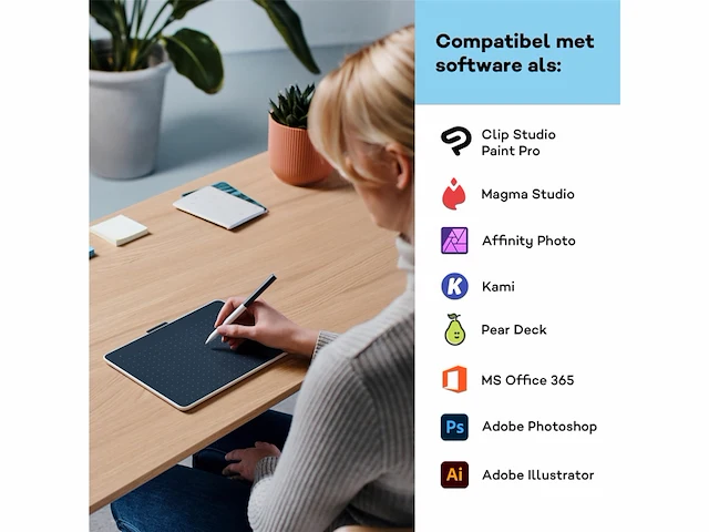 Wacom one s grafischetablet zwartwit 152 x 95 mm usb - afbeelding 4 van  4