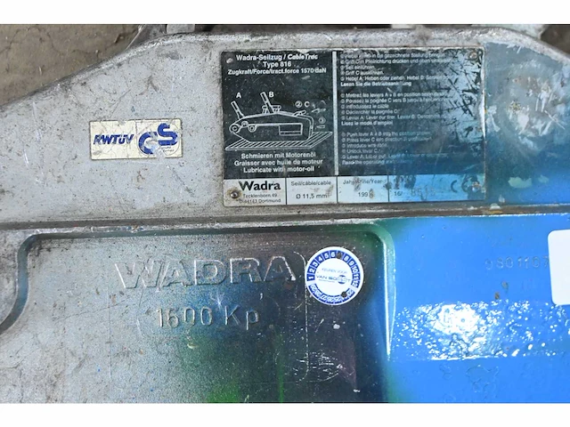Wadra 816- 1600kp staalkabel spanner set - afbeelding 3 van  4