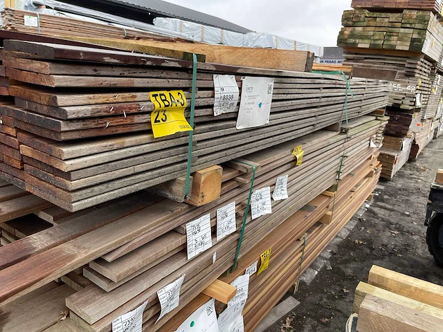 Walaba hardhouten planken geschaafd 16x140mm, lengte 350cm (78x) - afbeelding 2 van  3
