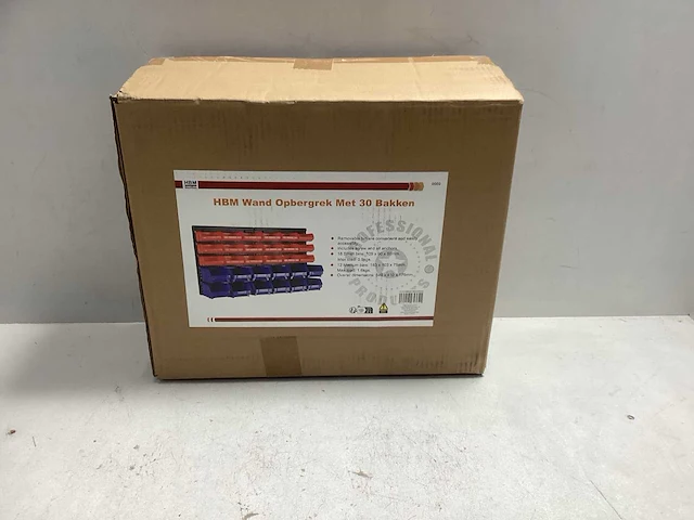 Wand opbergrekken met elk 30 bakken (2x) - afbeelding 1 van  3