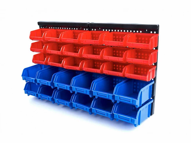 Wand opbergrekken met elk 30 bakken (2x) - afbeelding 3 van  3
