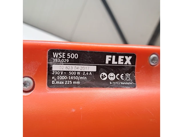 Wand-/plafondschuurmachine 225mm 230v~, flex powertools, wse500, 2017 - afbeelding 5 van  5