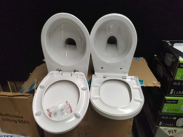 Wandcloset met toiletbril (2x) - afbeelding 1 van  4