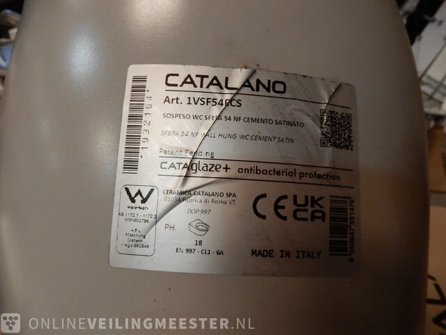 Wandcloset met zitting catalano, sfera, grijs - afbeelding 4 van  5
