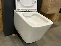 Wandclosets design 2 stuks rim free hr badmeubelen, toilet, wit - afbeelding 1 van  9