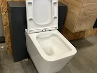 Wandclosets design 2 stuks rim free hr badmeubelen, toilet, wit - afbeelding 2 van  9