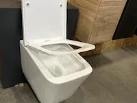 Wandclosets design 2 stuks rim free hr badmeubelen, toilet, wit - afbeelding 4 van  9