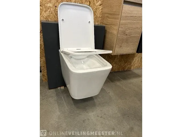 Wandclosets design 2 stuks rim free hr badmeubelen, toilet, wit - afbeelding 5 van  9