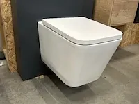 Wandclosets design 2 stuks rim free hr badmeubelen, toilet, wit - afbeelding 1 van  6