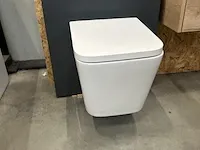 Wandclosets design 2 stuks rim free hr badmeubelen, toilet, wit - afbeelding 2 van  6