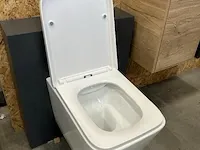 Wandclosets design 2 stuks rim free hr badmeubelen, toilet, wit - afbeelding 4 van  6