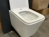 Wandclosets design 2 stuks rim free hr badmeubelen, toilet, wit - afbeelding 5 van  6