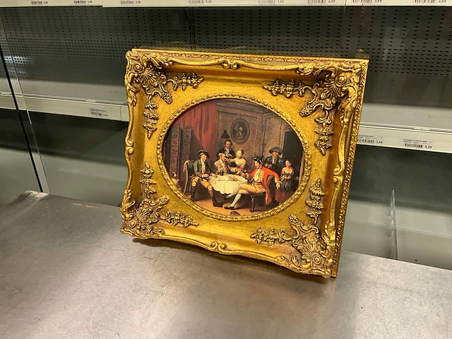 Wanddecoratie in goudkleurige lijst - afbeelding 1 van  5