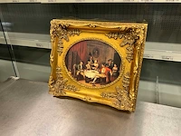 Wanddecoratie in goudkleurige lijst - afbeelding 1 van  5