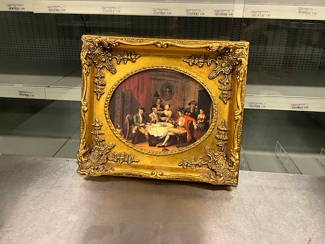Wanddecoratie in goudkleurige lijst - afbeelding 2 van  5
