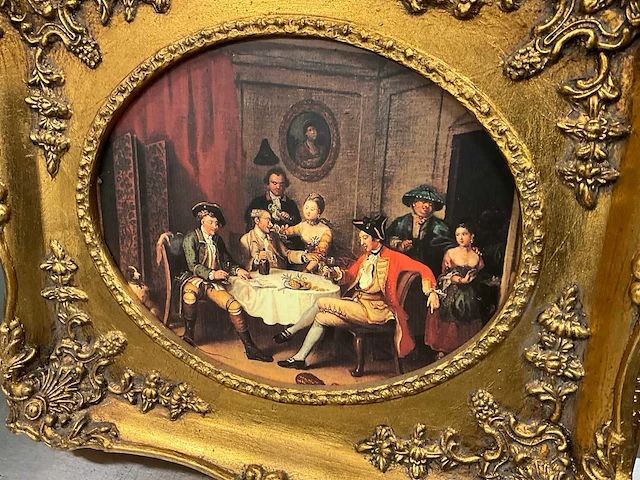 Wanddecoratie in goudkleurige lijst - afbeelding 3 van  5