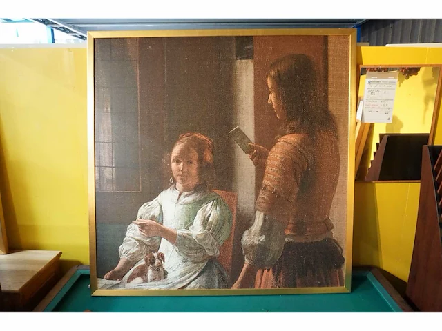 Wanddecoratie schilderij uitsnede ''het aanreiken van een brief'' - afbeelding 1 van  3