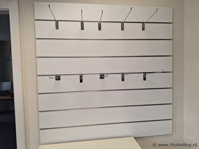 Wanddisplay met ophanghaken - afbeelding 1 van  3