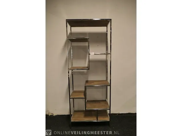 Wandkast met planken richmond interiors, blackbone silver - afbeelding 1 van  8