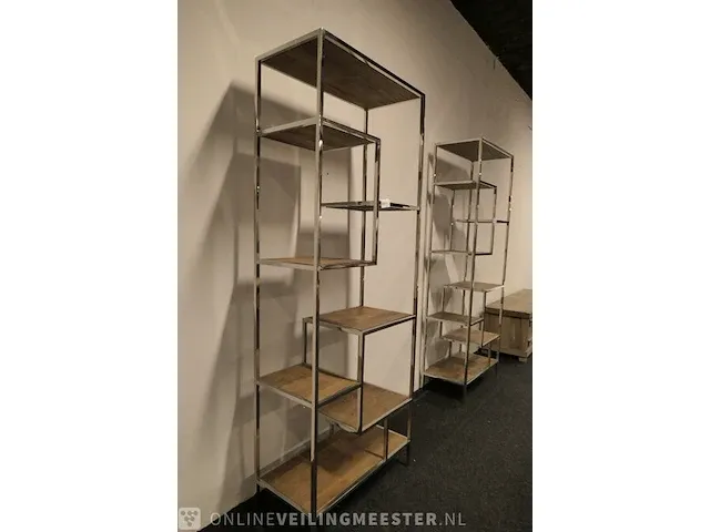Wandkast met planken richmond interiors, blackbone silver - afbeelding 3 van  8